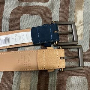 2 G&H Bass suede belts Navy Blue and Khaki
